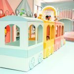Pastel pretend-play houses at BlueBalloonia