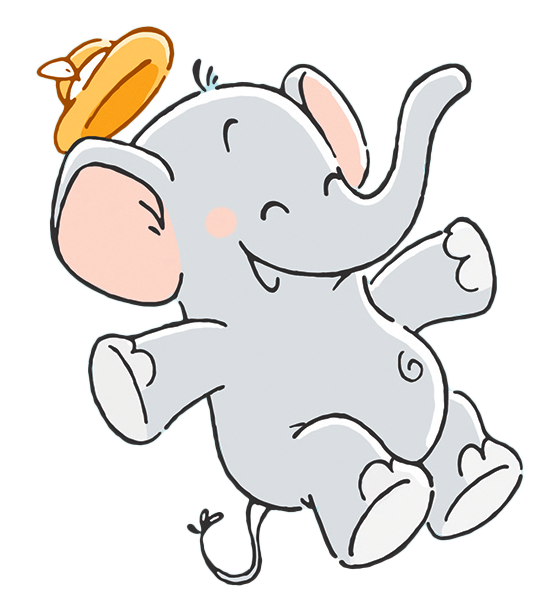 The joyful Elephant character illustration