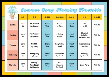 Summer Camp: Morning Timetable · 2025